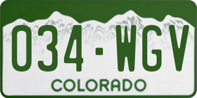 CO license plate 034WGV
