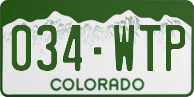 CO license plate 034WTP