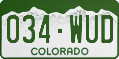 CO license plate 034WUD