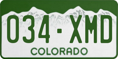 CO license plate 034XMD
