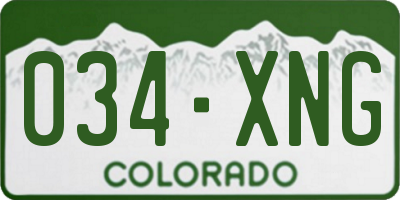 CO license plate 034XNG