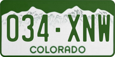 CO license plate 034XNW