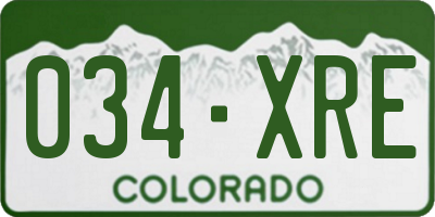 CO license plate 034XRE