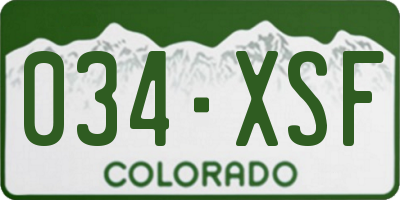 CO license plate 034XSF