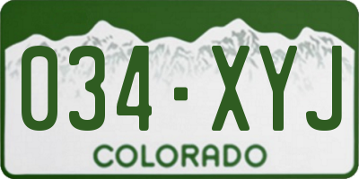 CO license plate 034XYJ