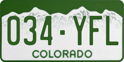 CO license plate 034YFL