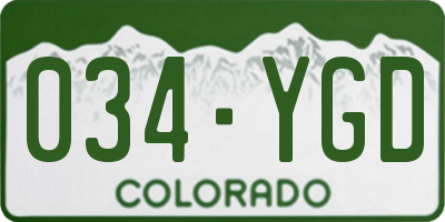 CO license plate 034YGD