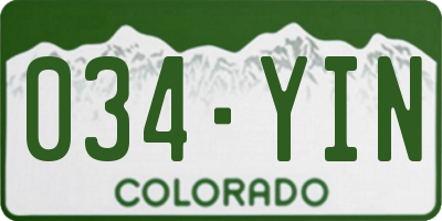 CO license plate 034YIN