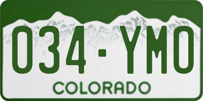 CO license plate 034YMO