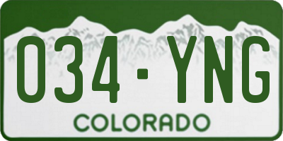 CO license plate 034YNG