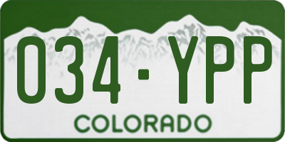 CO license plate 034YPP