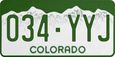 CO license plate 034YYJ