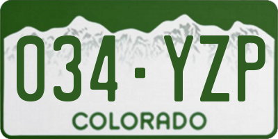 CO license plate 034YZP