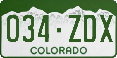 CO license plate 034ZDX