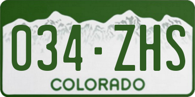 CO license plate 034ZHS