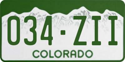 CO license plate 034ZII