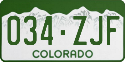 CO license plate 034ZJF