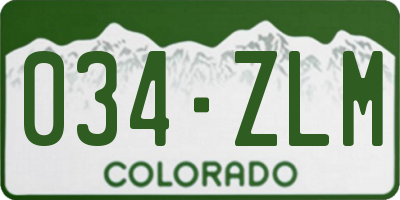 CO license plate 034ZLM