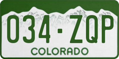 CO license plate 034ZQP