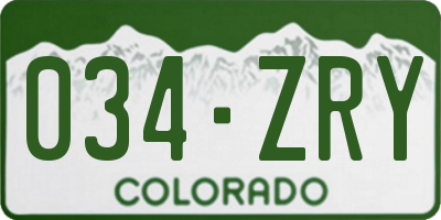 CO license plate 034ZRY