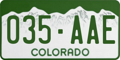 CO license plate 035AAE