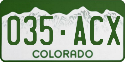 CO license plate 035ACX