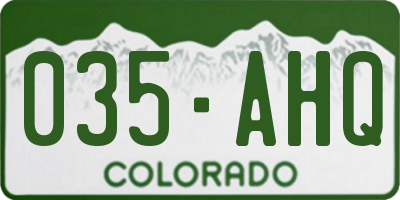 CO license plate 035AHQ