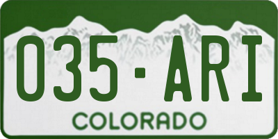 CO license plate 035ARI