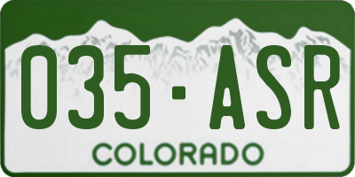 CO license plate 035ASR
