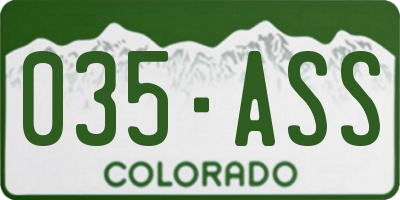 CO license plate 035ASS