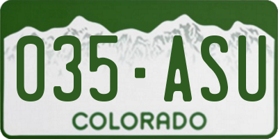 CO license plate 035ASU