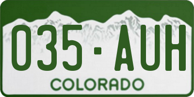 CO license plate 035AUH