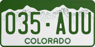 CO license plate 035AUU