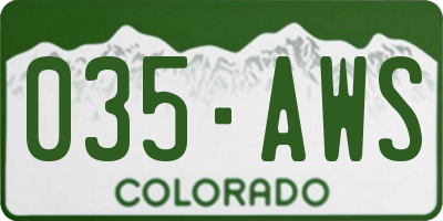 CO license plate 035AWS