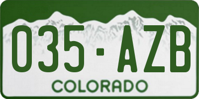 CO license plate 035AZB