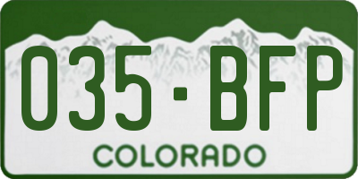 CO license plate 035BFP