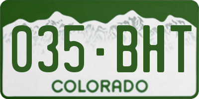 CO license plate 035BHT