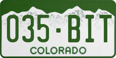 CO license plate 035BIT