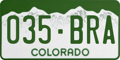 CO license plate 035BRA