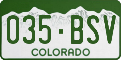 CO license plate 035BSV
