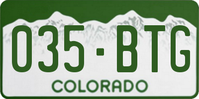 CO license plate 035BTG