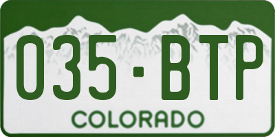 CO license plate 035BTP