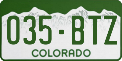 CO license plate 035BTZ
