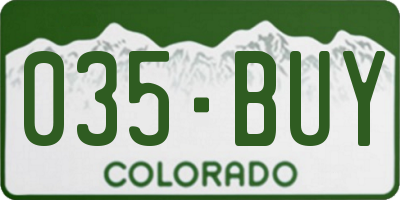 CO license plate 035BUY
