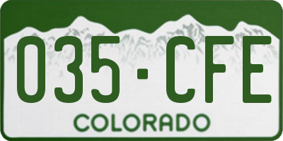 CO license plate 035CFE