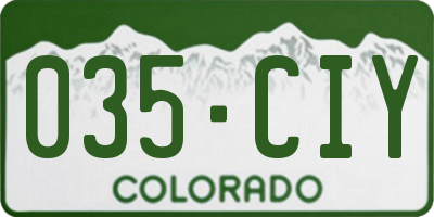 CO license plate 035CIY