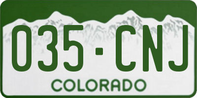 CO license plate 035CNJ
