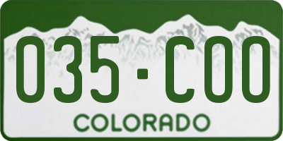 CO license plate 035COO