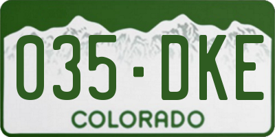 CO license plate 035DKE
