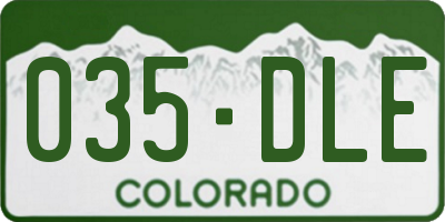 CO license plate 035DLE